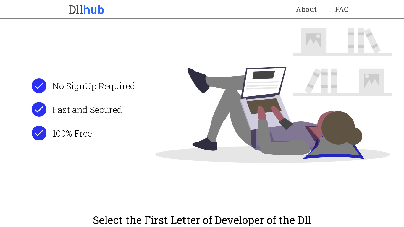DllHub.com Landing page