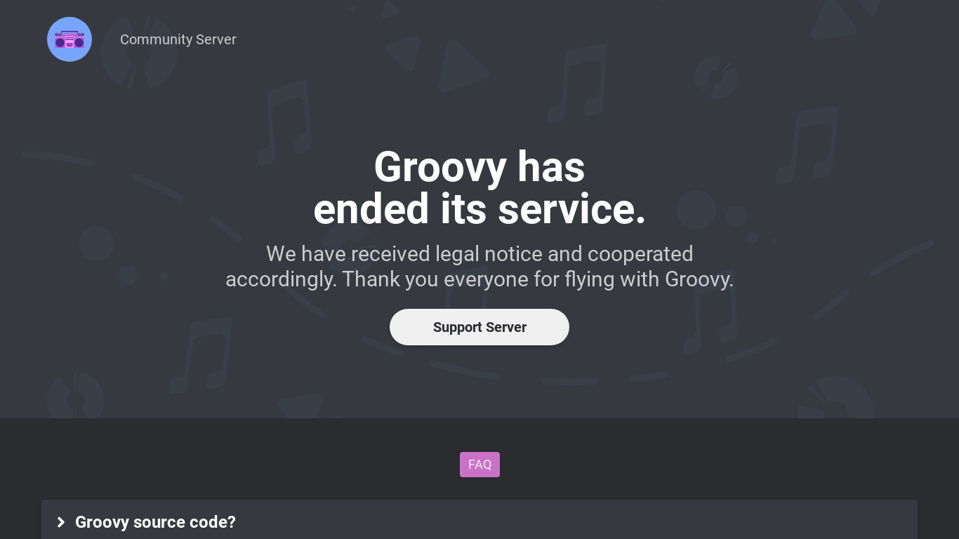 Groovy Bot Landing page