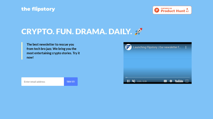 the flipstory Landing Page