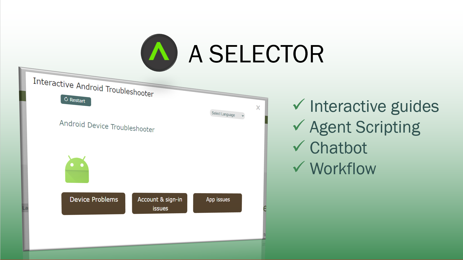 Aselector Landing page