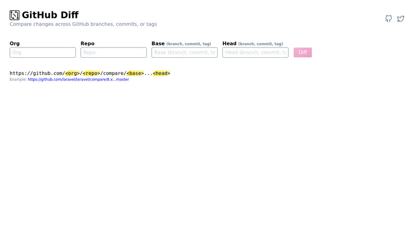 GitHub Diff Landing Page