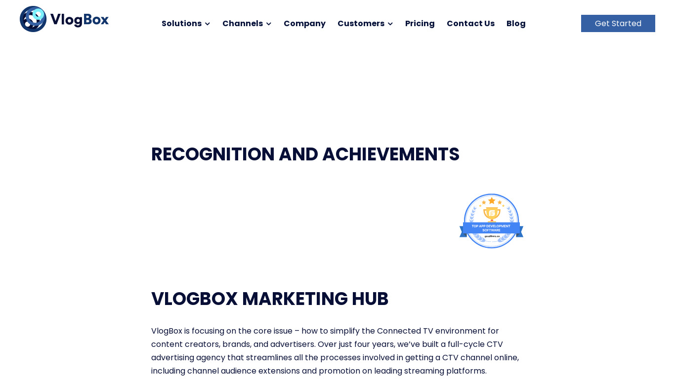 VlogBox Landing page