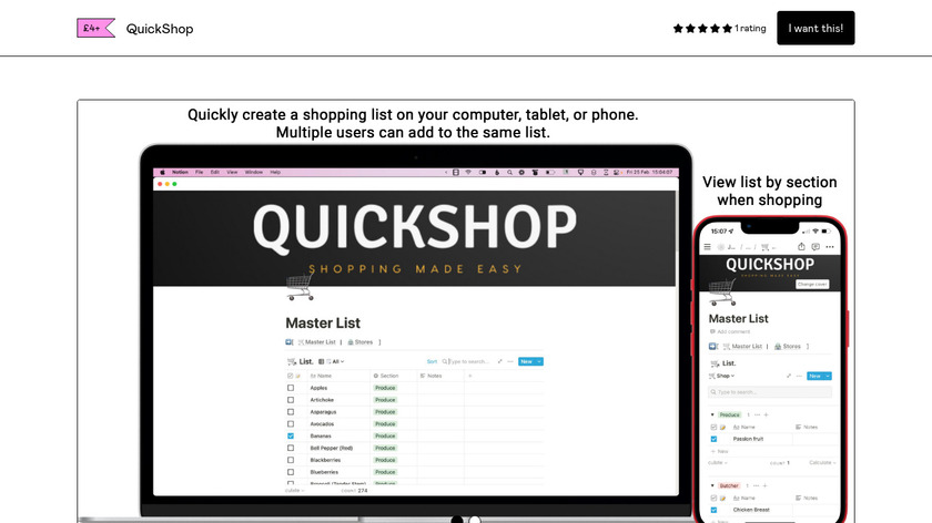 QuickShop Landing Page