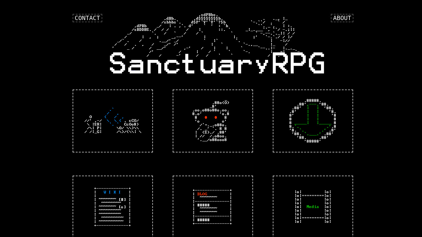 SanctuaryRPG Landing page