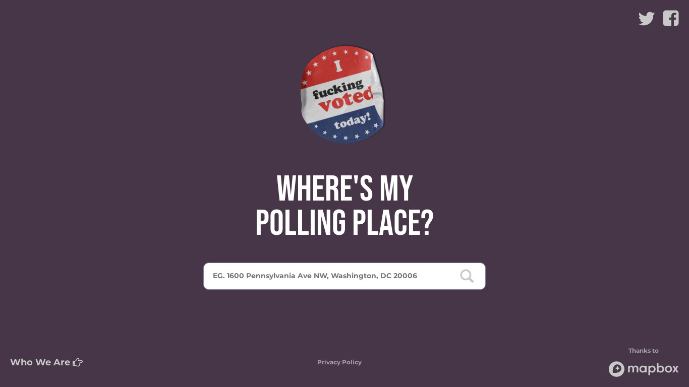 Your F*ckin Polling Place Landing page