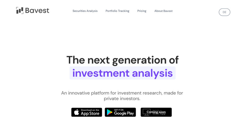 Bavest Landing Page