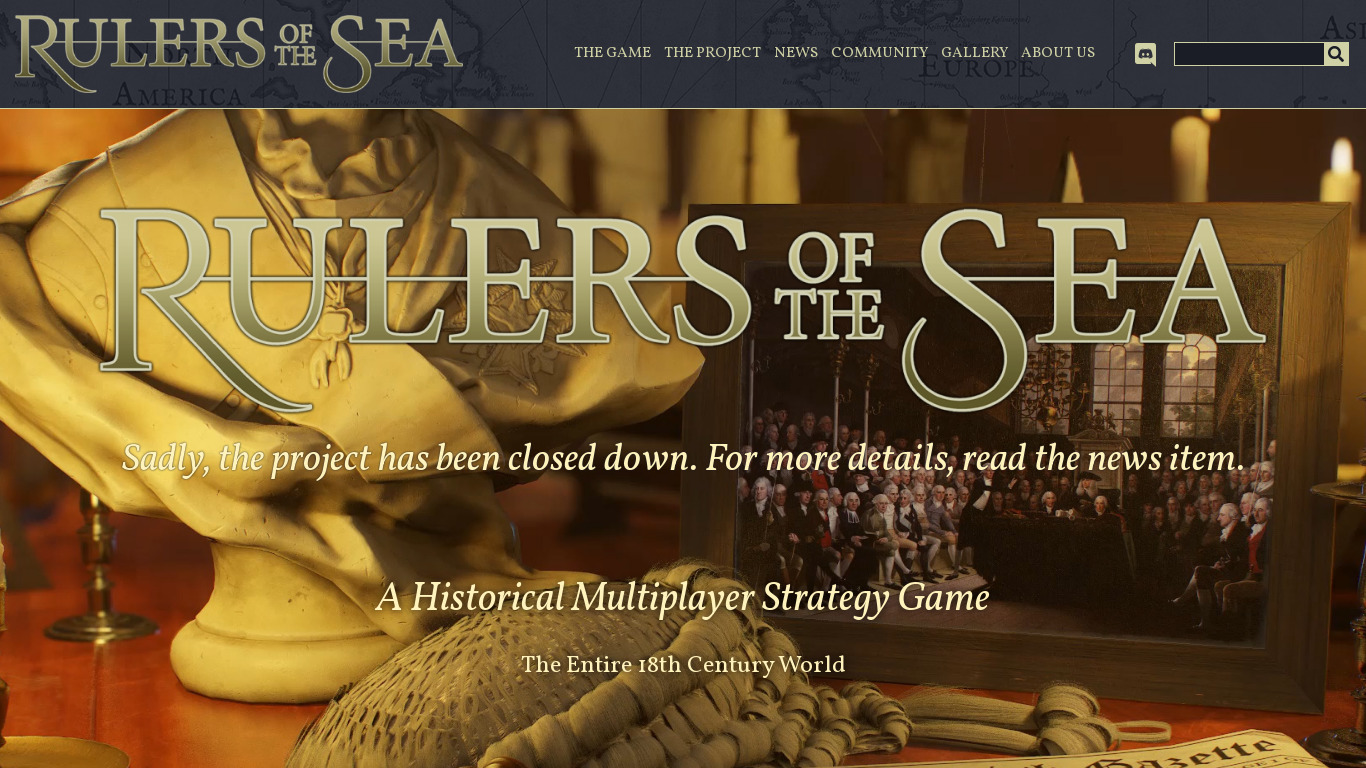 Rulers of the Sea Landing page