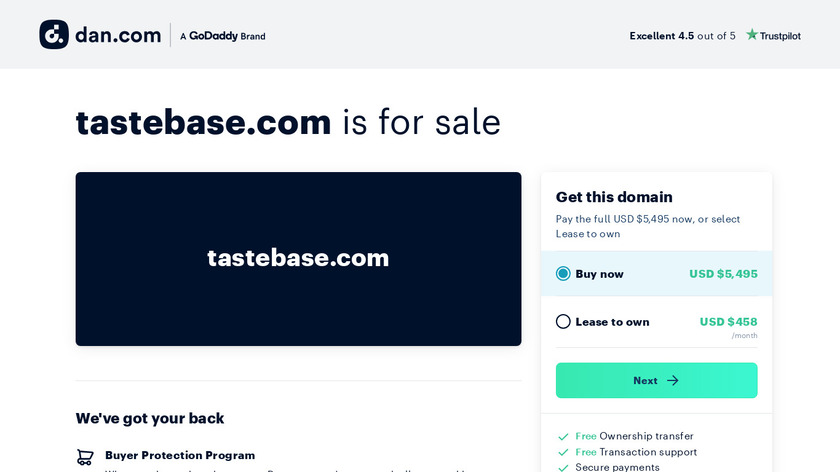 tastebase Landing Page