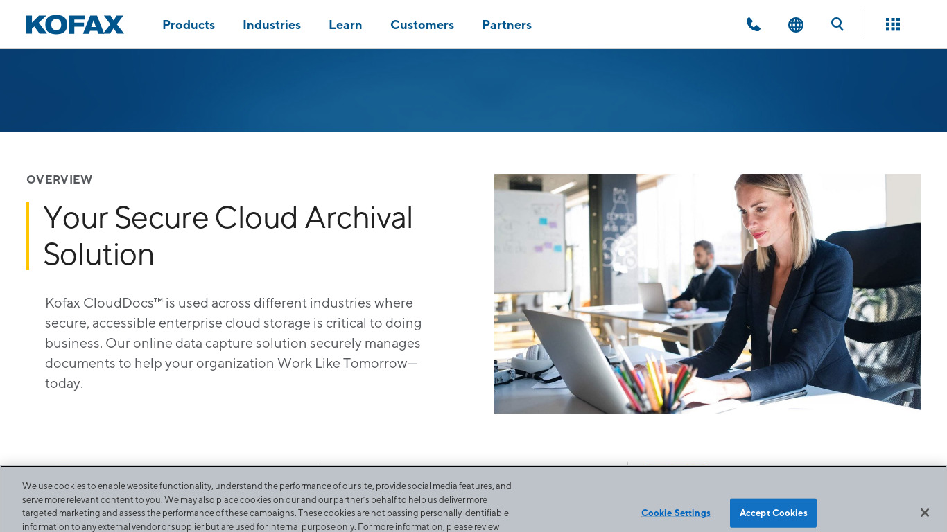 Kofax CloudDocs Landing page
