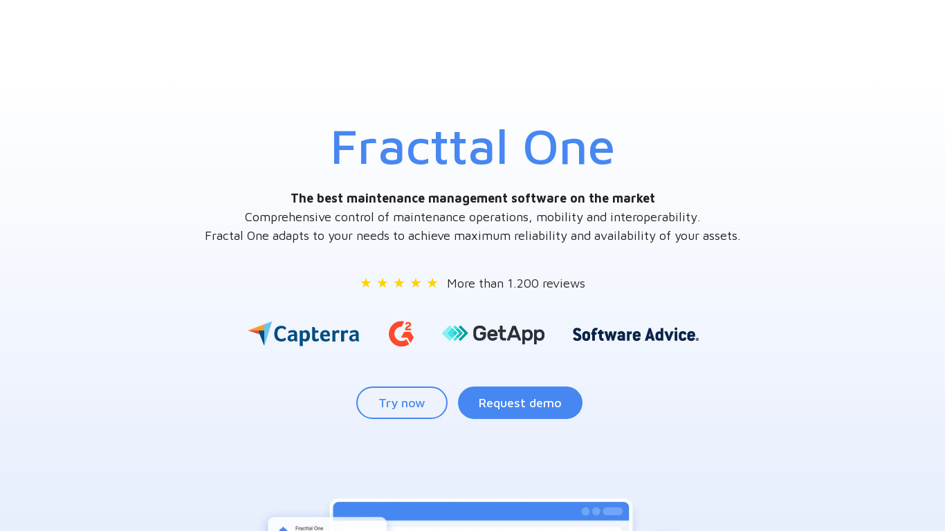 Fracttal One Landing page