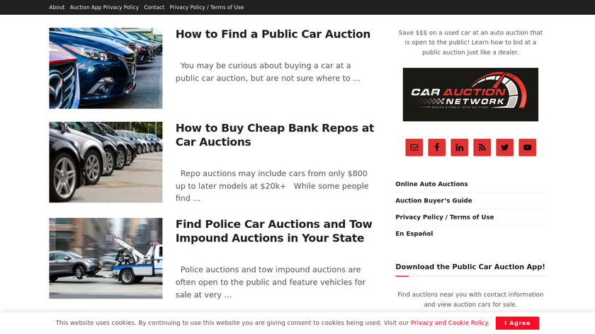 Auto Auctions App Landing Page