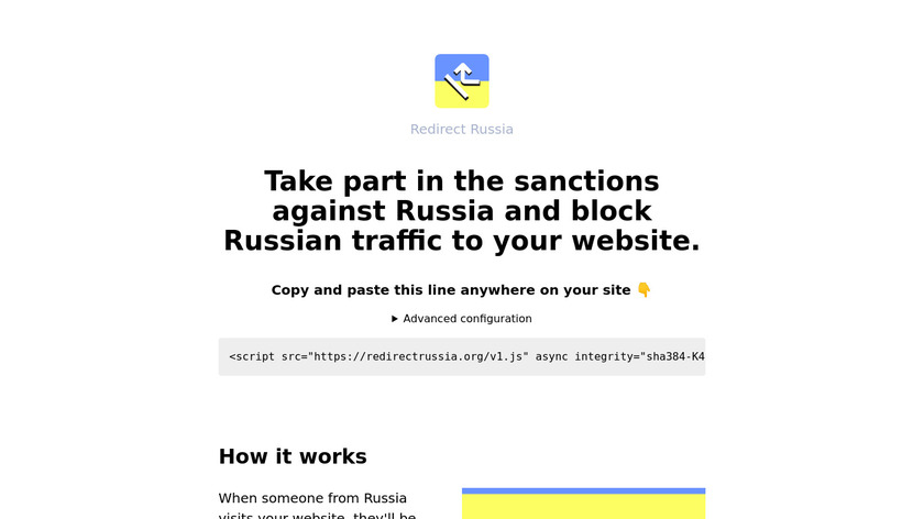 Redirect Russia Landing Page