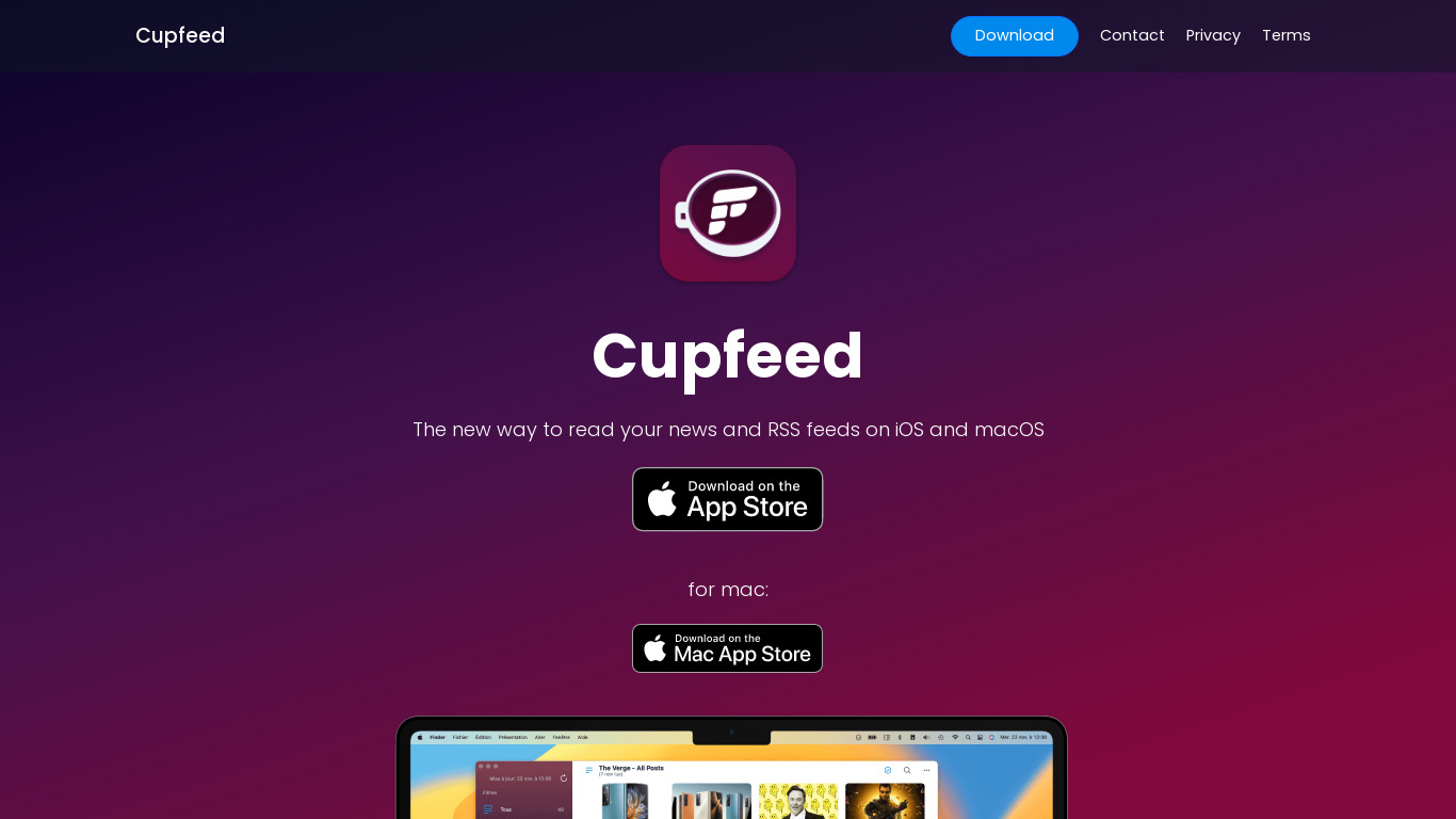 Cupfeed Landing page