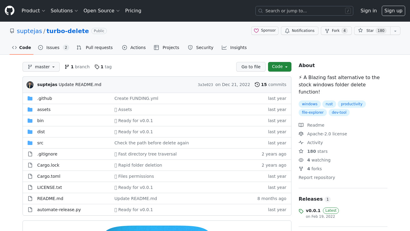 Turbo Delete Landing page