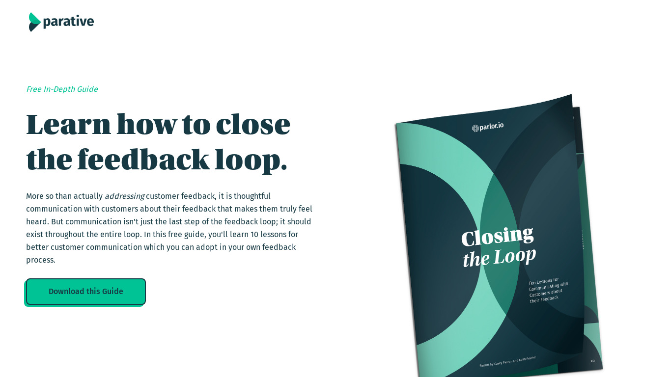 Closing the User Feedback Loop Landing page
