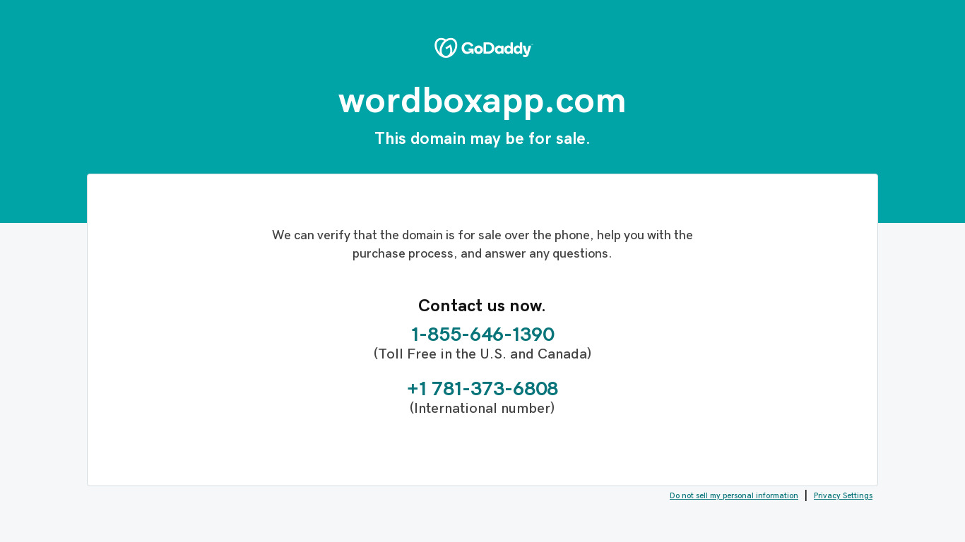 WordBox Landing page