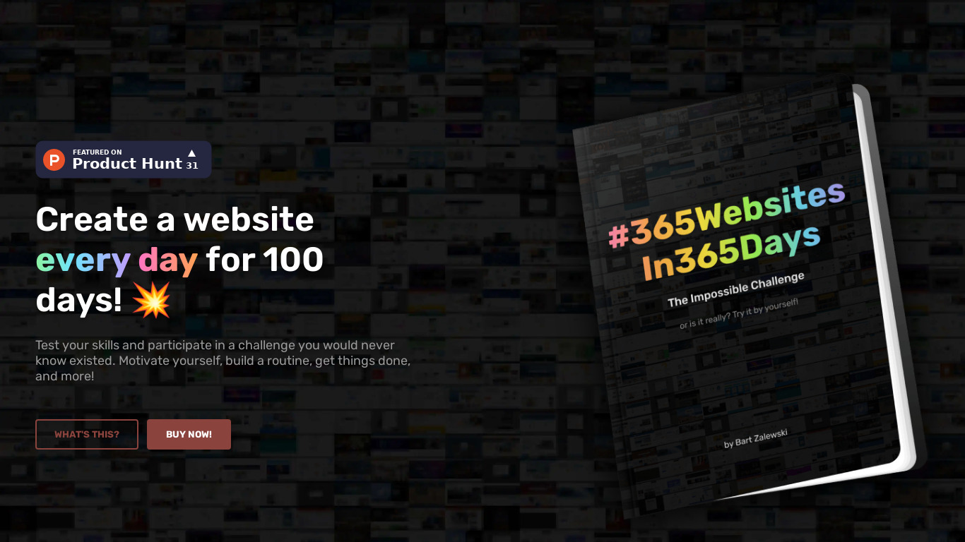 #365WebsitesIn365Days Landing page