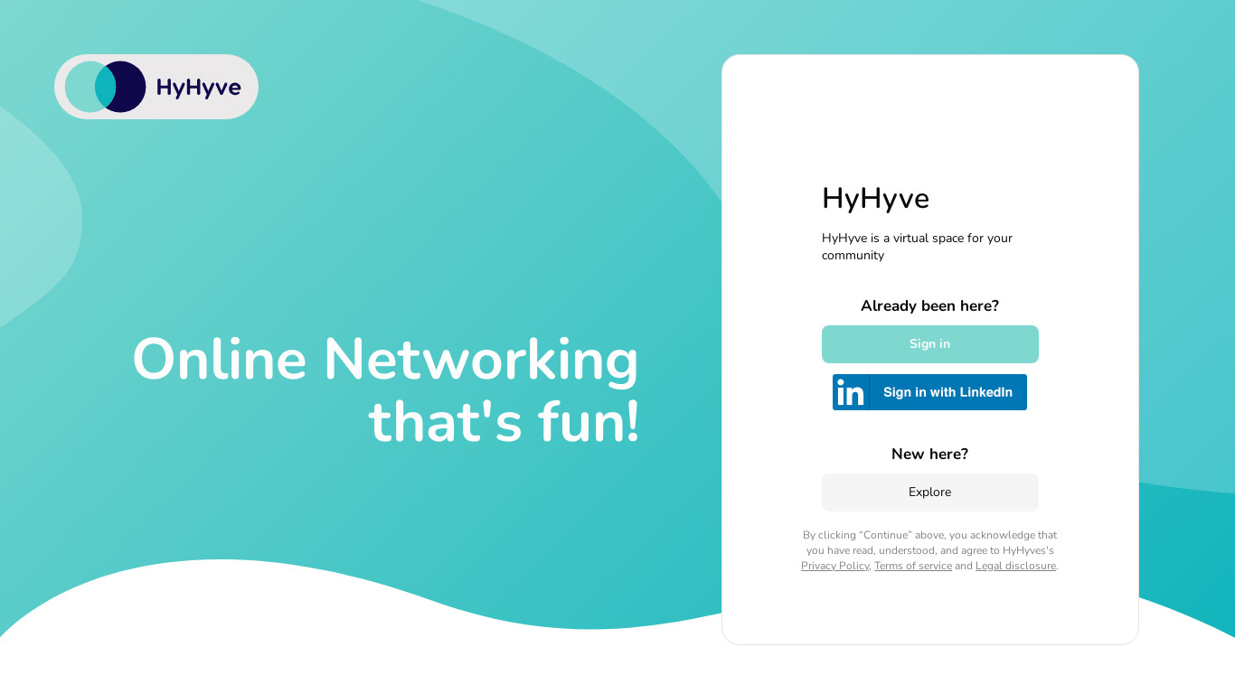 HyHyve Landing page