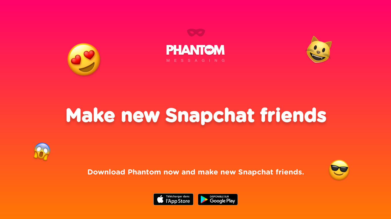 Phantom ▲ Find new friends Landing page