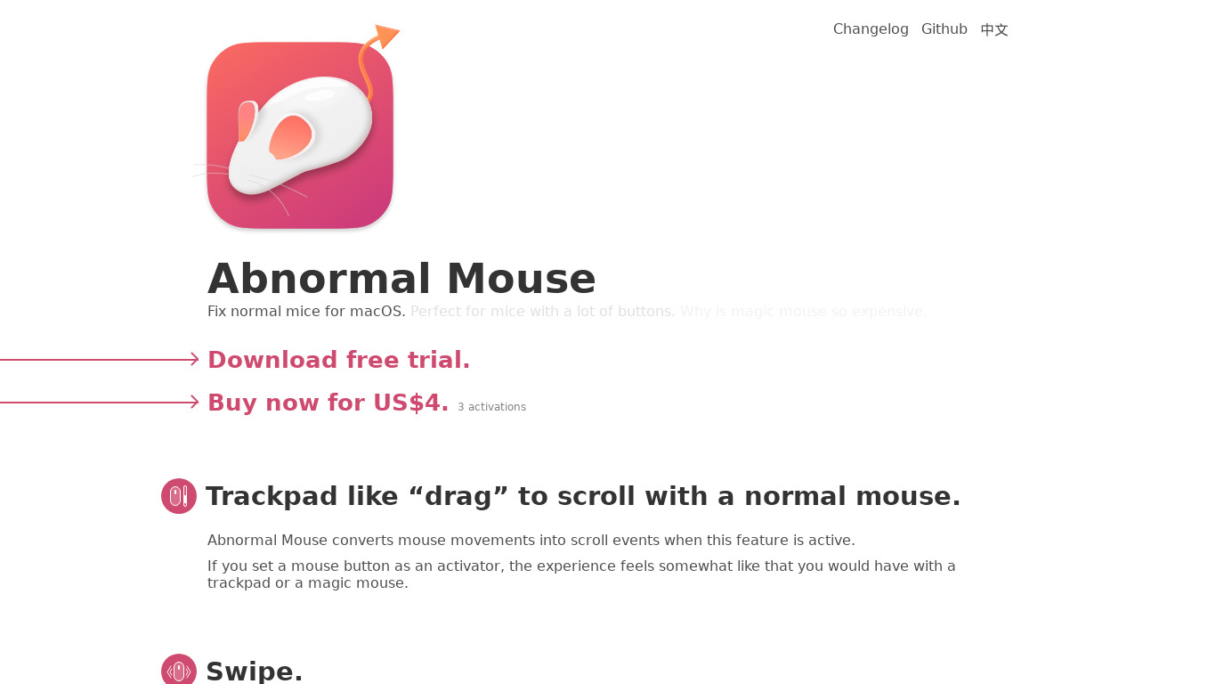 Abnormal Mouse Landing page