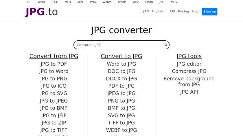 JPG.to Landing Page