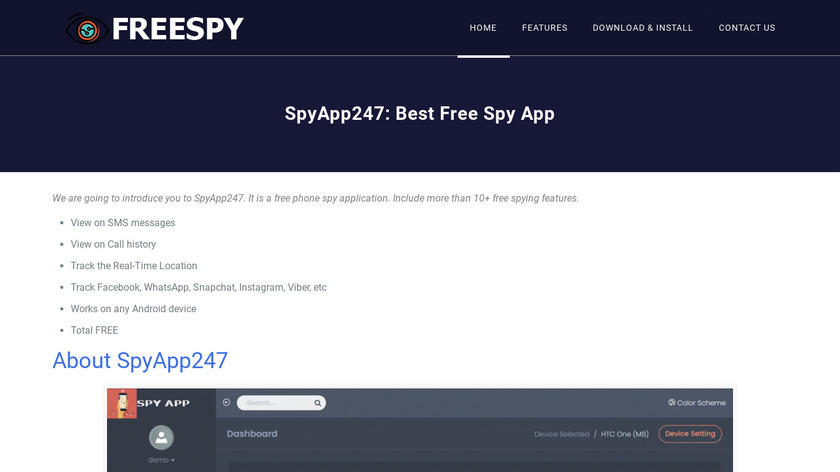 SpyApp247 Landing Page