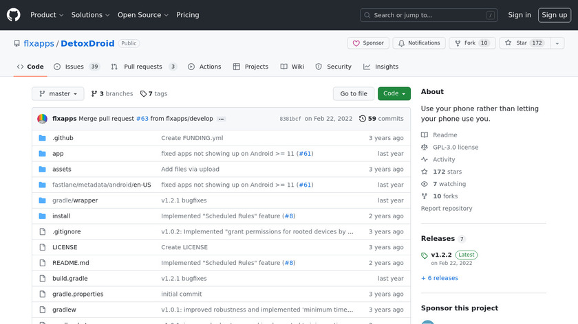 DetoxDroid Landing Page