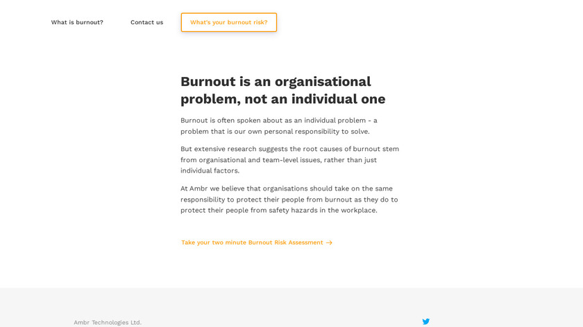 Burnout Risk by Ambr Landing Page