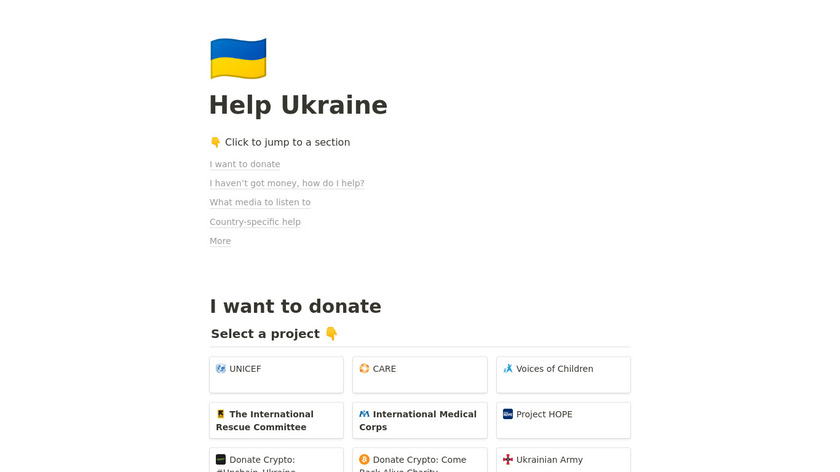 Help Ukraine | Crowdsourced List Landing Page