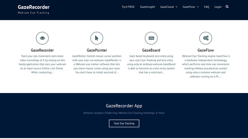 GazeRecorder Landing Page