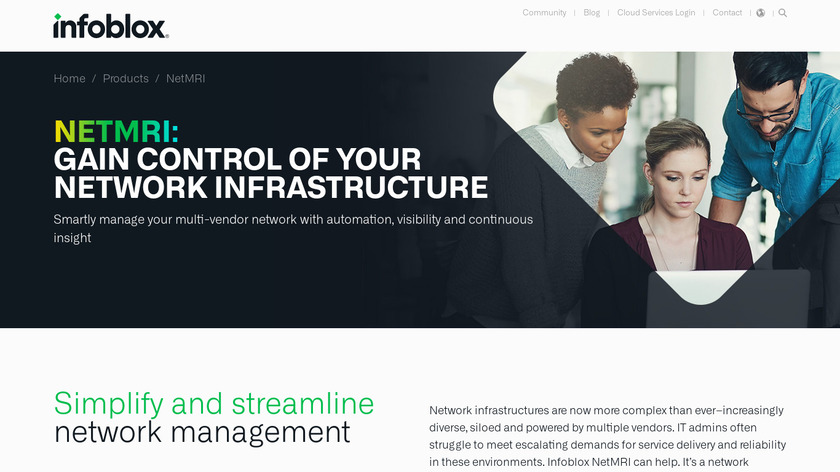 Infoblox NetMRI Landing Page