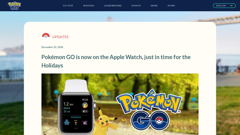Pokemon Go for Apple Watch Landing Page