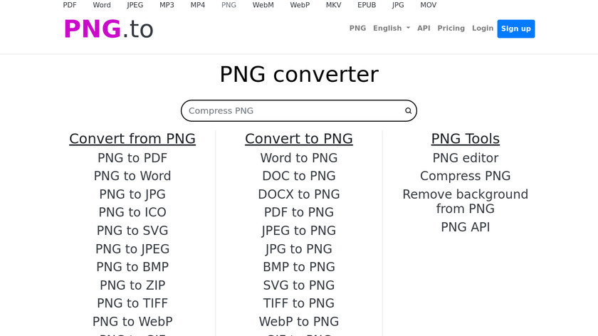 PNG.to Landing Page