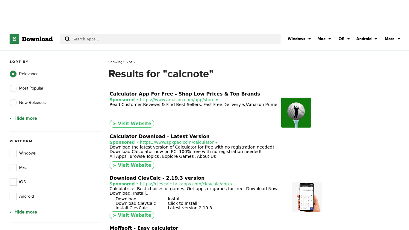 CalcNote Landing page