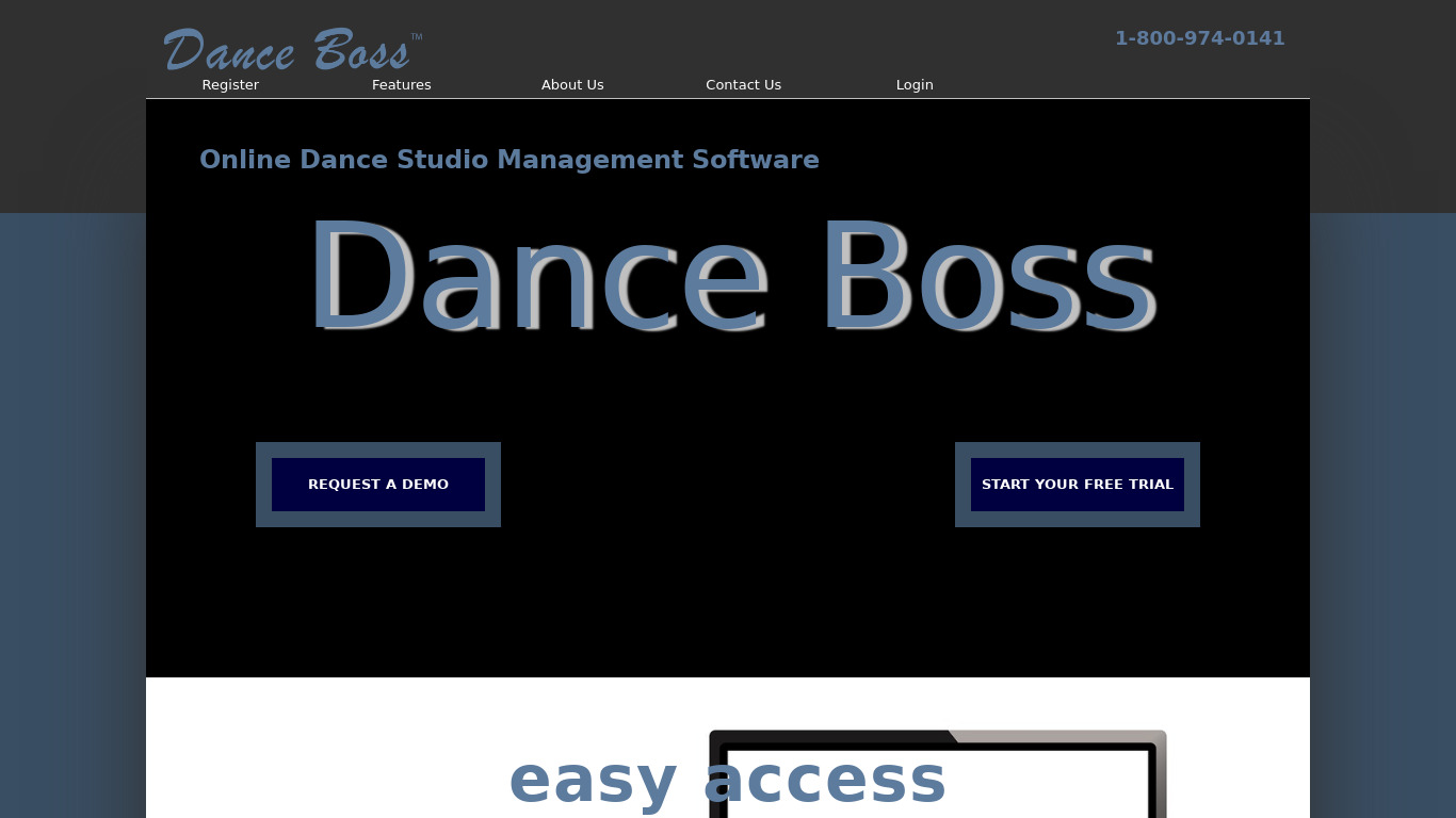 DanceBoss Landing page