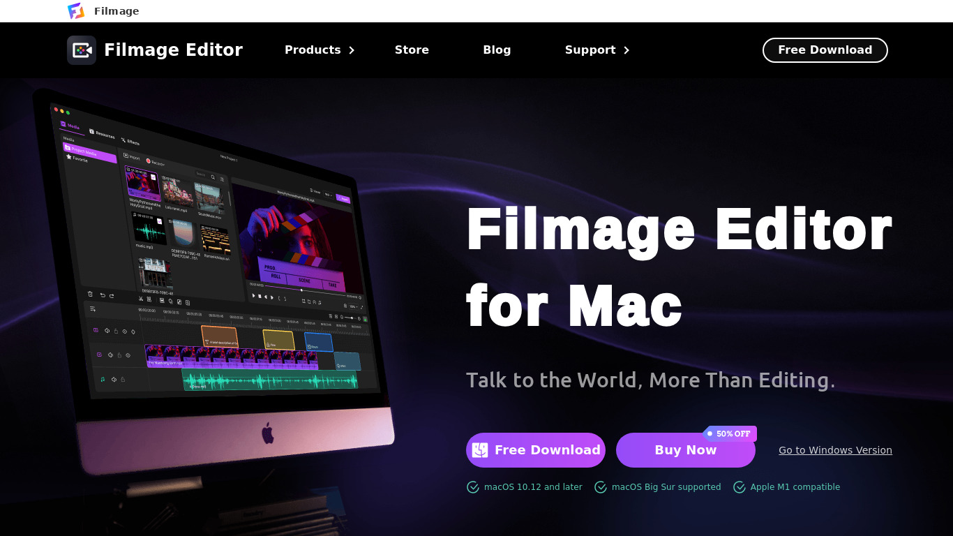 Filmage Editor Landing page