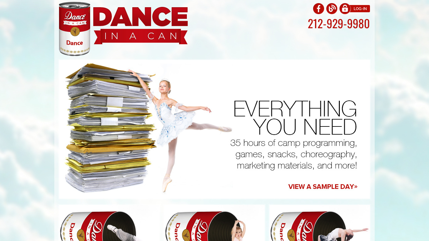 Dance in a Can Landing page