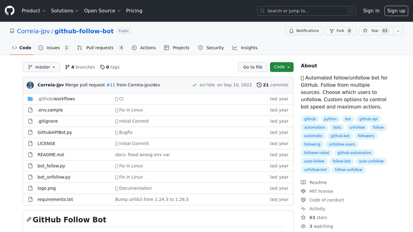 GitHub Follow Bot Landing Page