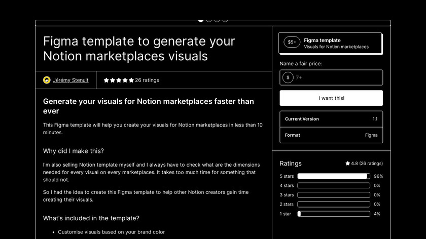 Figma Template for Notion Creators Landing Page