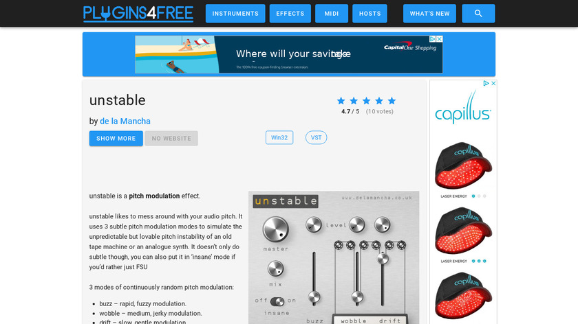 Unstable by De La Mancha Landing Page