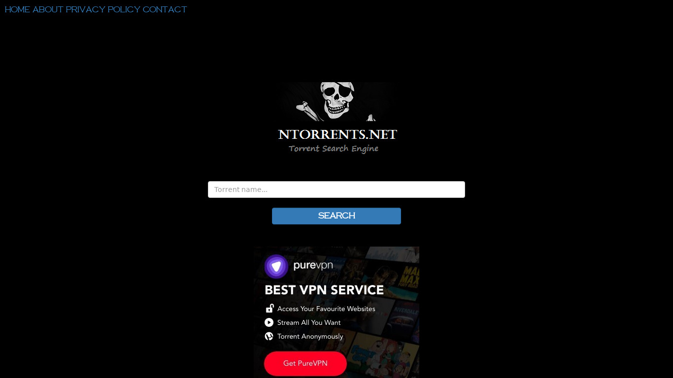 nTorrent Landing page