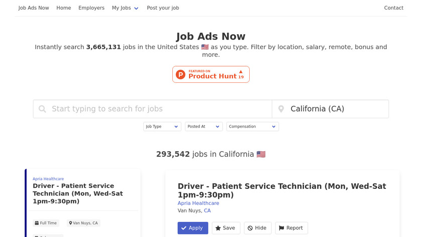 Job Ads Now Landing Page