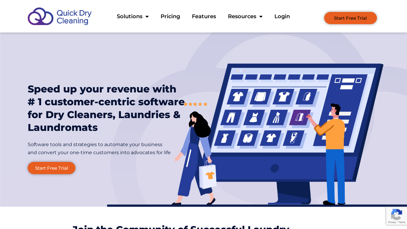 Quick Dry Cleaning Landing page
