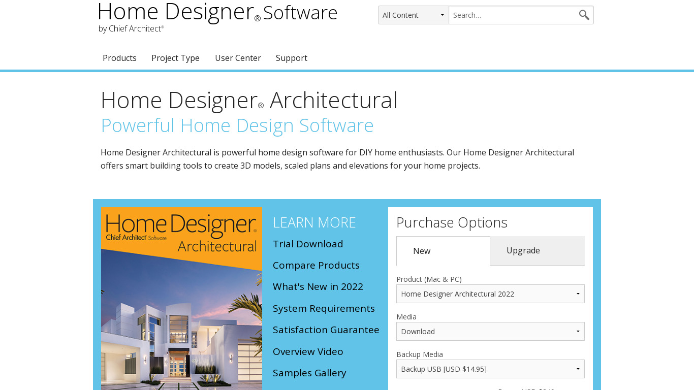 Home Designer Architectural Landing page