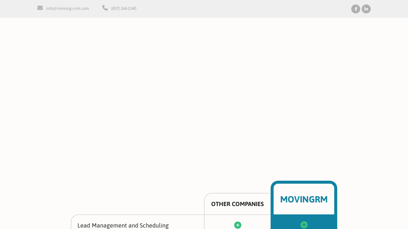MovingCRM Landing page