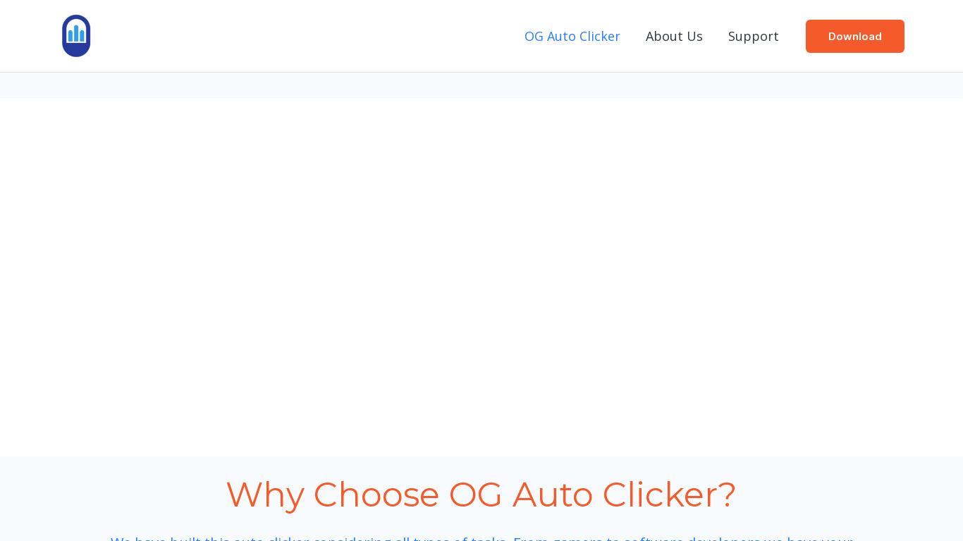 Auto Clicker Pro Landing page