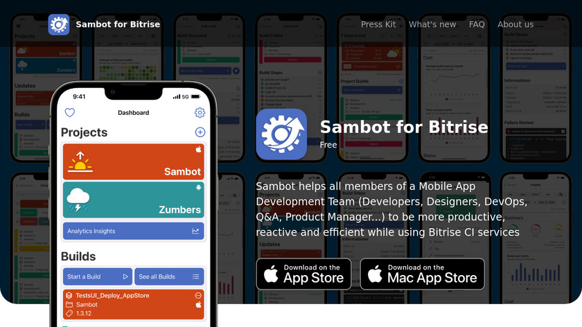Sambot for Bitrise Landing Page