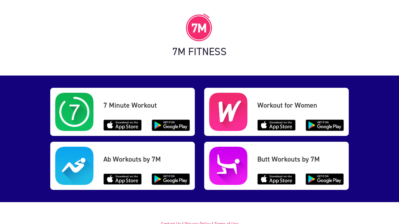 Workout for Women: Fitness App Landing page