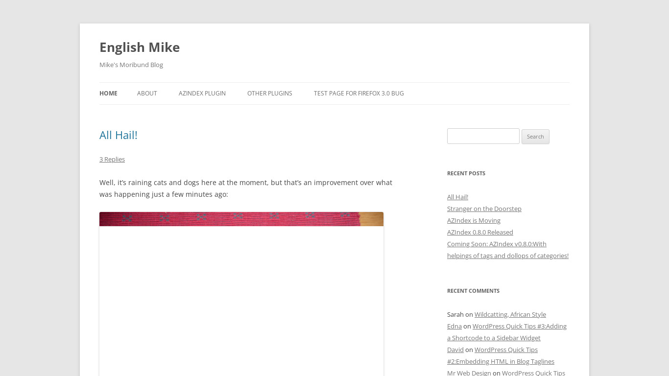 AZIndex Landing page