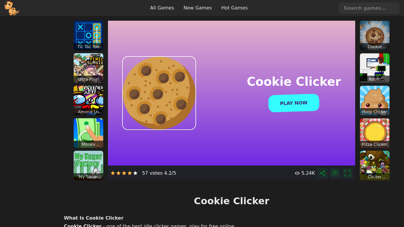 CookieClicker.onl Landing page